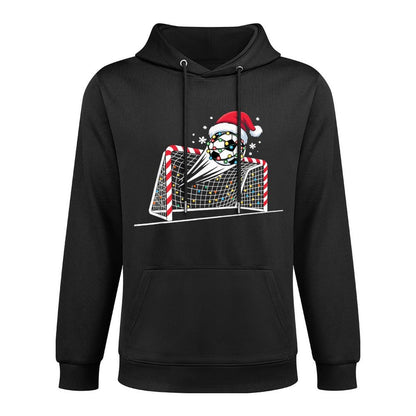 Christmas Soccer Goal Ball Lights Santa Xmas Kids Boys Men Easy Care Hoodie