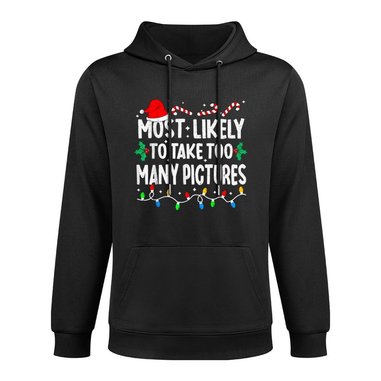 Most Likely to Take Too Many Pictures Matching Christmas Cotton-Polyester Blend Hoodie