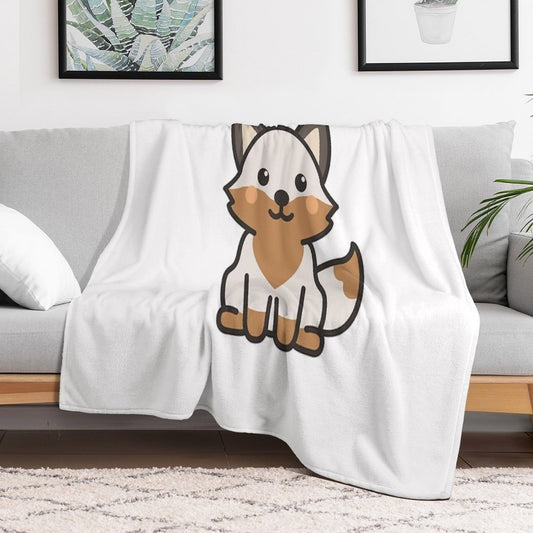 Luna The Grey Fox Throw Blanket