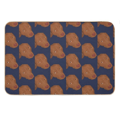 Cute Red Nose Pitbull Portrait - Vector Art Bath Mat