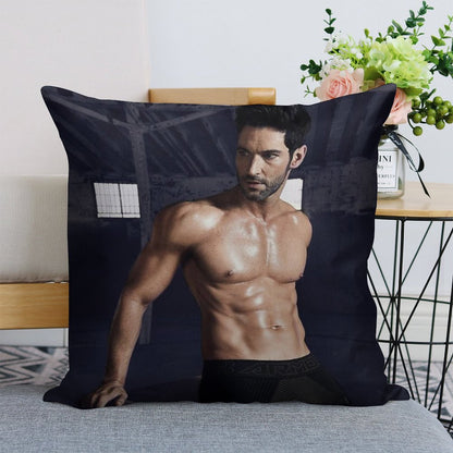 Tom Ellis Linen Throw Pillow Cover