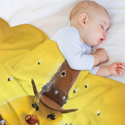 Daisy Donut Goes West Throw Blanket