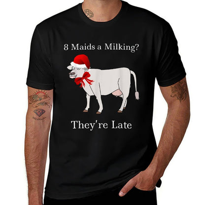 Eight Maids Milking Funny Christmas  Relaxed-fit T-Shirt