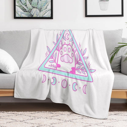 Witchy Cat Paw 02  Nikury Throw Blanket