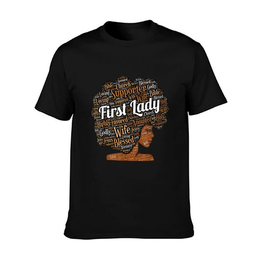 First Lady  Pastor&#39;s Wife Black Woman Afro T-Shirt