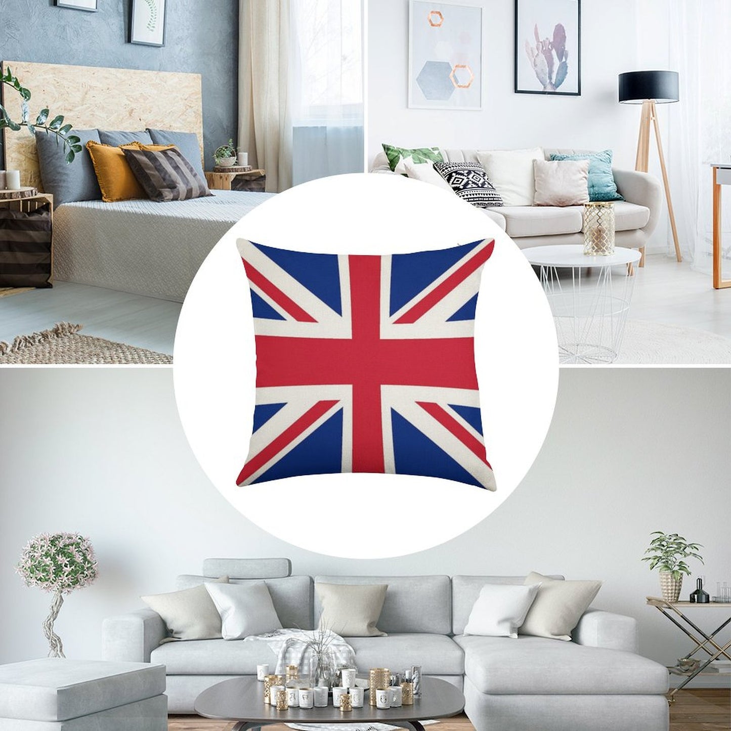 Union Jack Pillow Linen Throw Pillow Cover