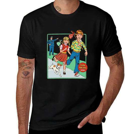 Let's Run Away  Fade-proof Color T-Shirt