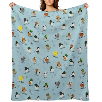 British Ducks Pattern Throw Blanket