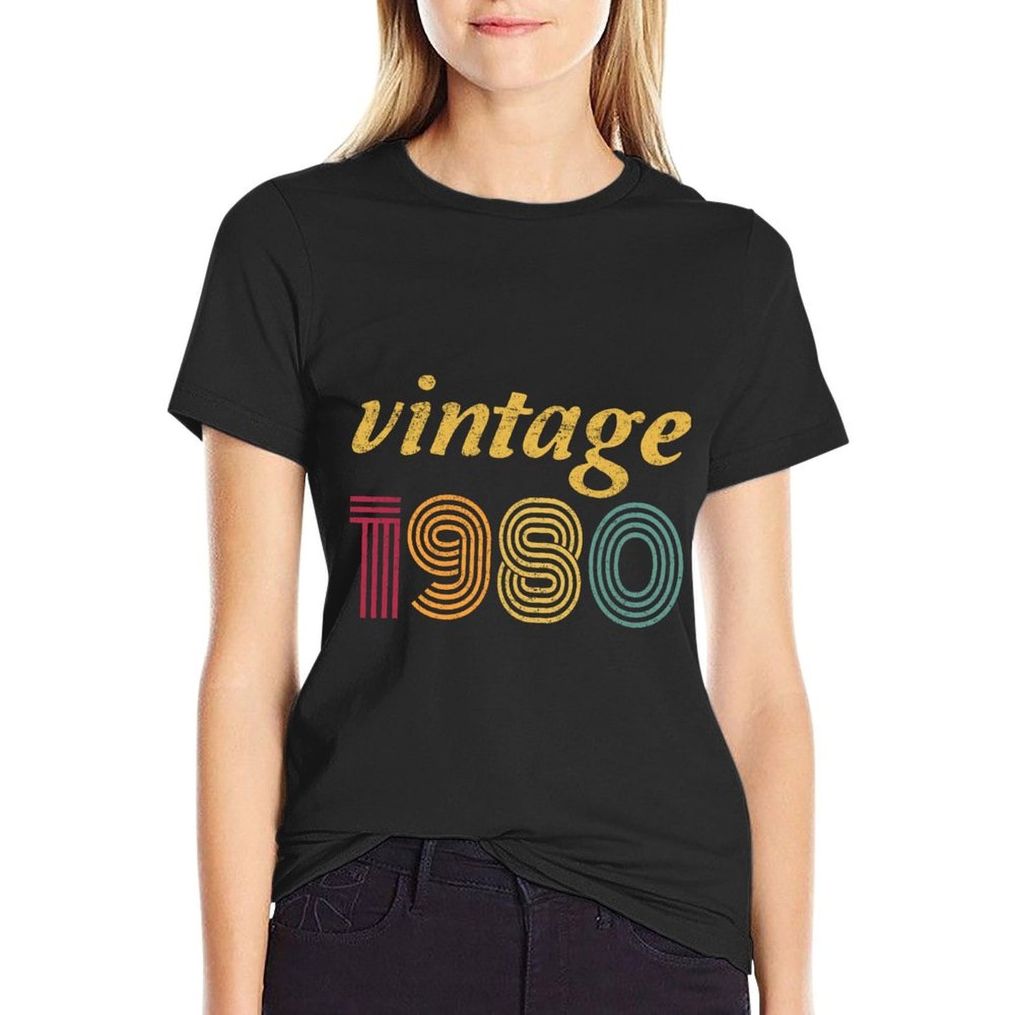1980 40th Birthday Gift Vintage Retro Men Women 40 Years Old  Easy-care T-Shirt