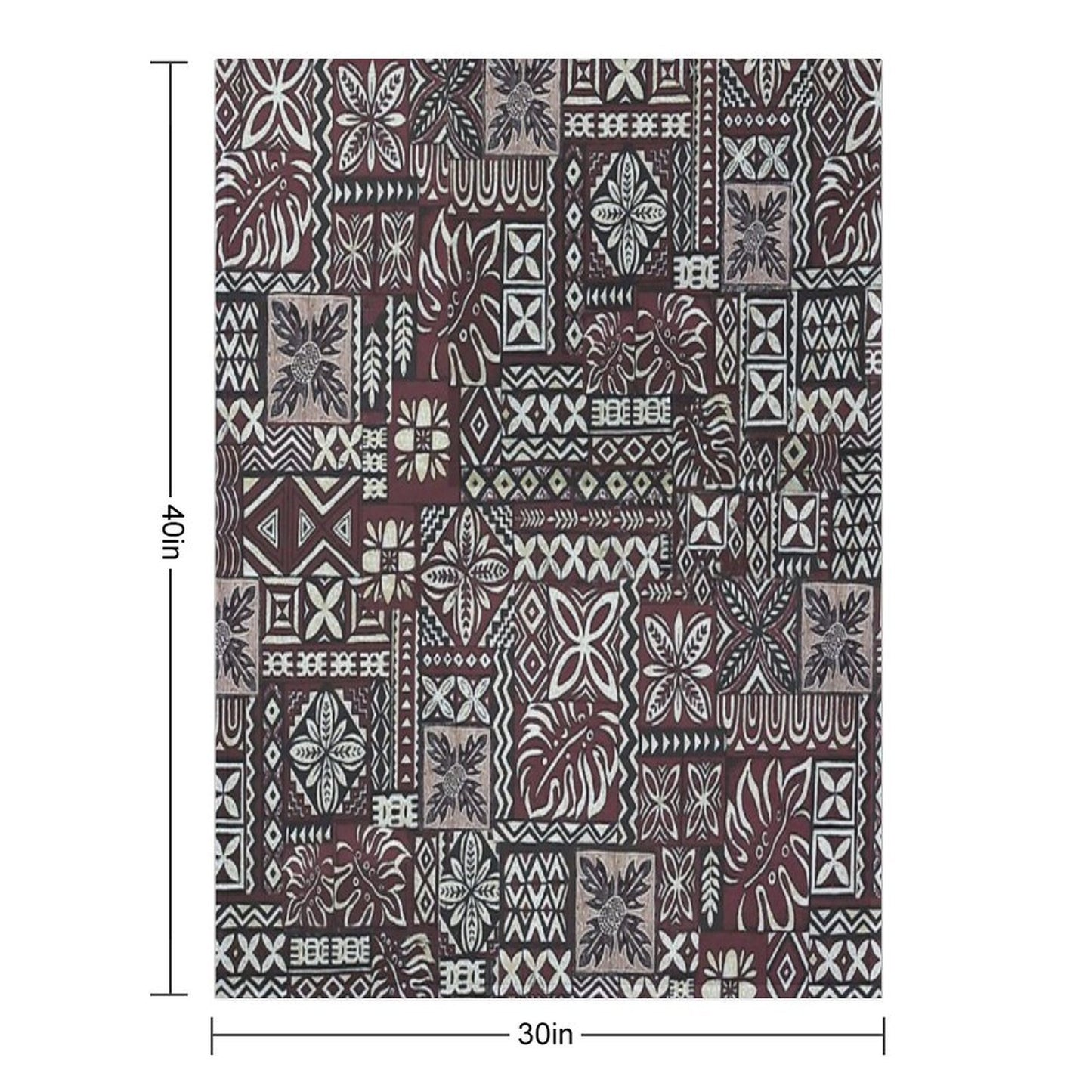 Hawaiian Ulu Tapa Throw Blanket