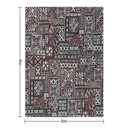 Hawaiian Ulu Tapa Throw Blanket