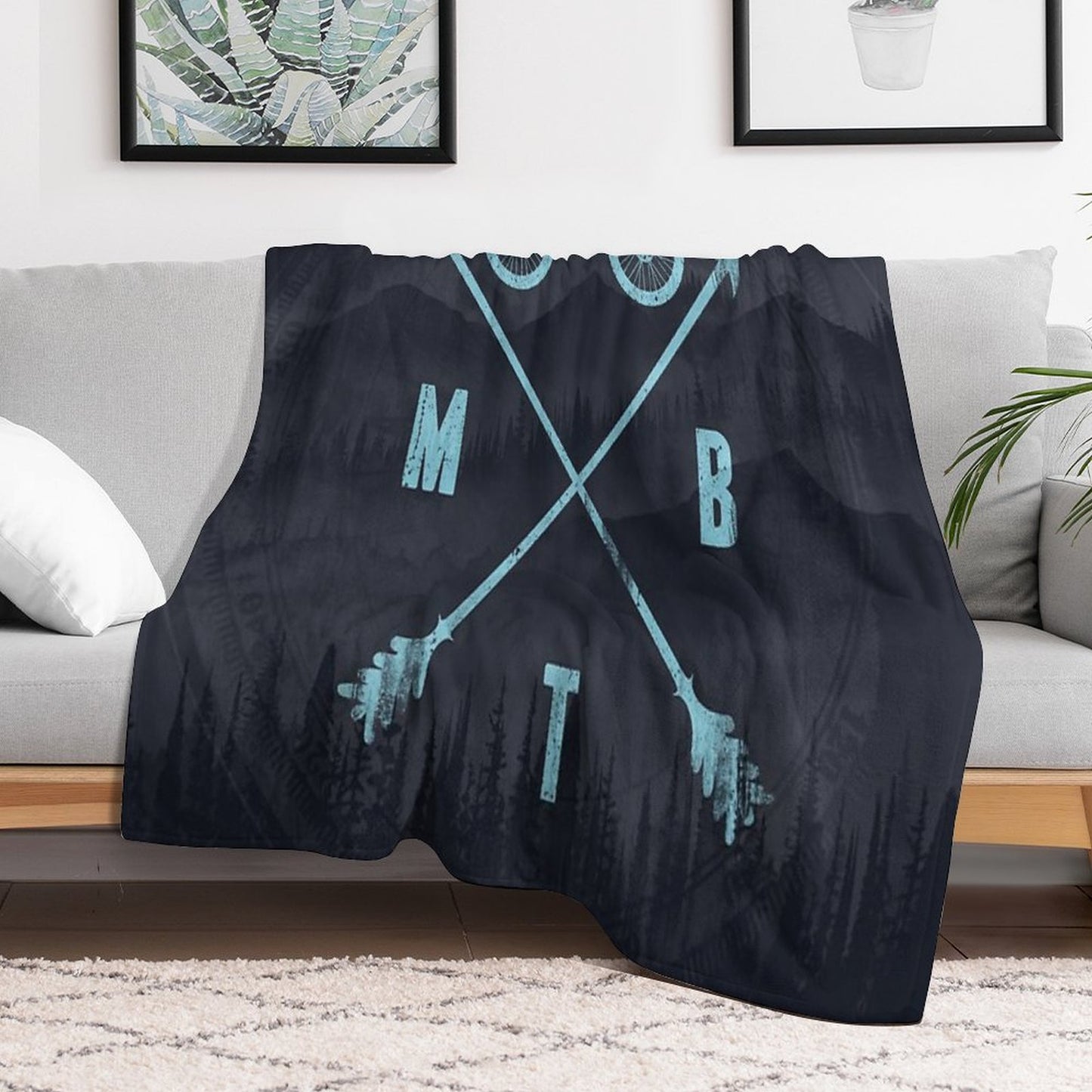 Downhill MTB Throw Blanket