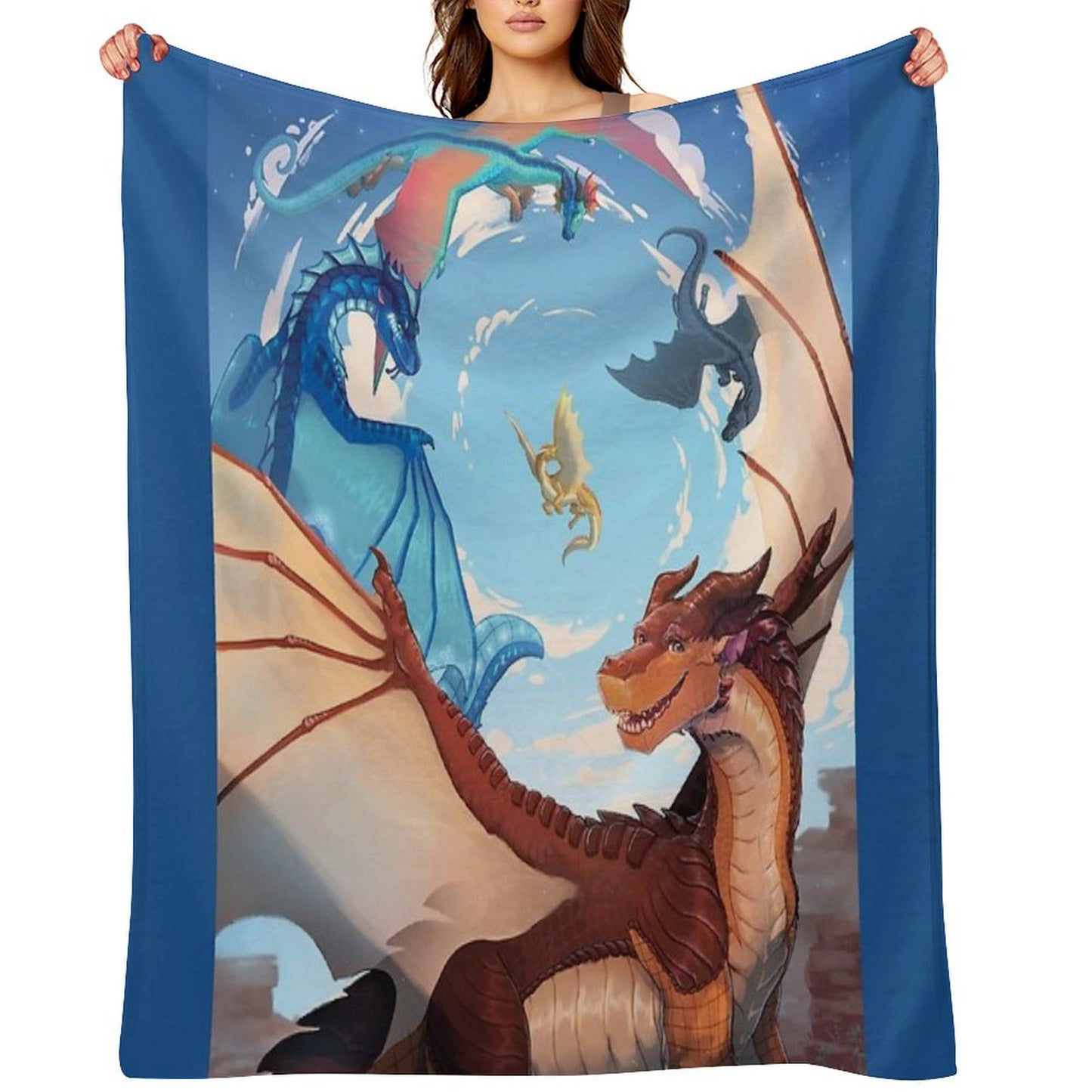 Wings of Fire - Clay And The Dragonets of Destiny Throw Blanket