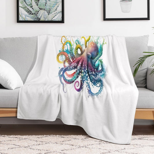 Colorful Octopus Throw Blanket