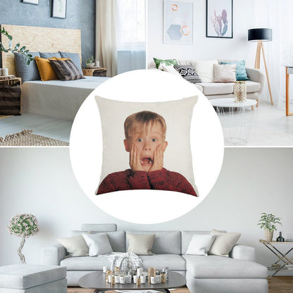 Home Alone Linen Throw Pillow Cover