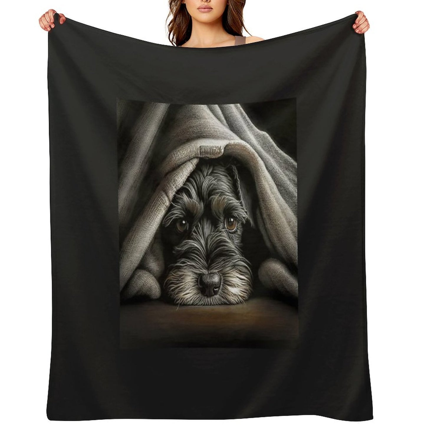 Cute Mini Schnauzer Throw Blanket