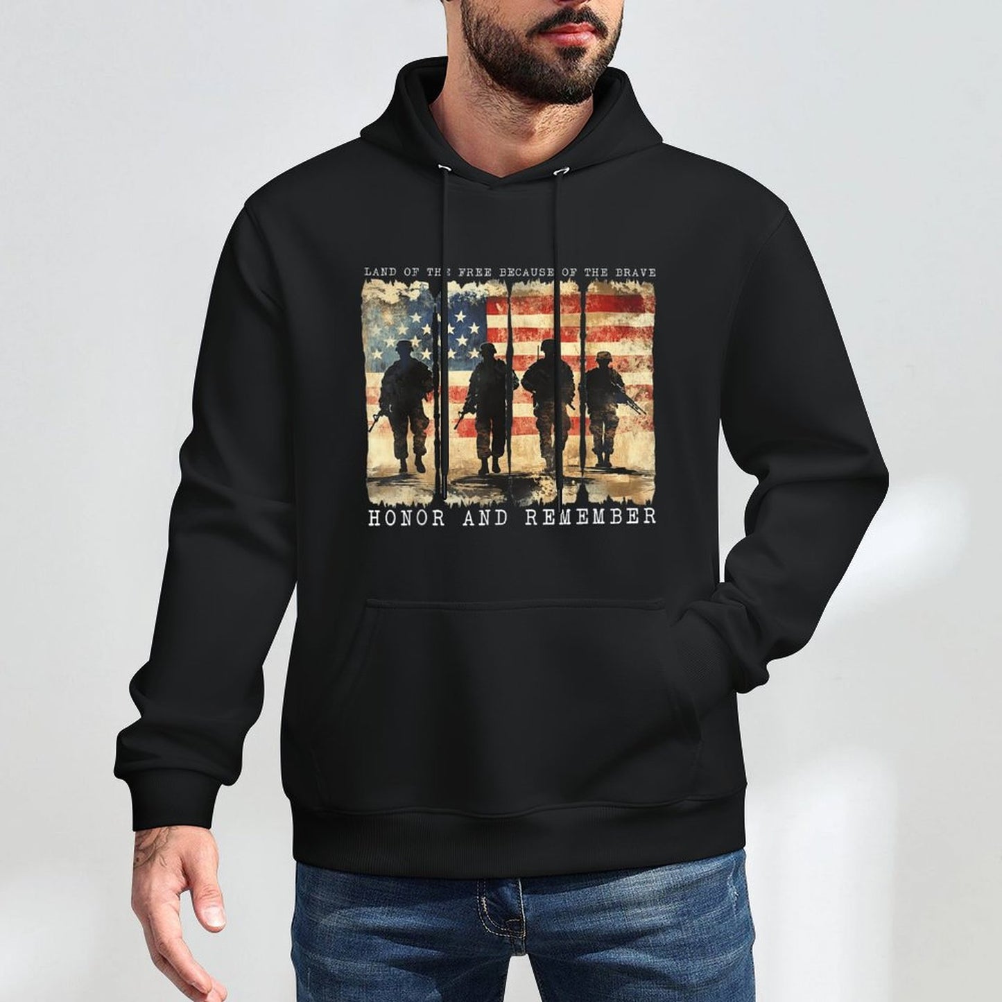 Memorial Day Remember Honor Vintage Patriotic American Easy Care Hoodie