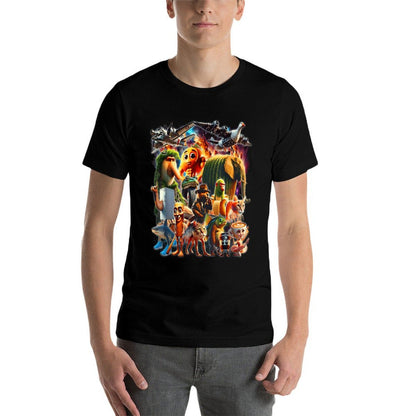 Italian-Brainrot AI Generated Animals Gen Z Men Women Youth  Heathered Texture T-Shirt