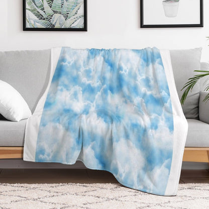 Clouds Print Throw Blanket