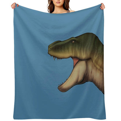 Trex Head, Dinosaur Color Drawing Throw Blanket