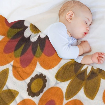 Hippie Chic Flowers Throw Blanket