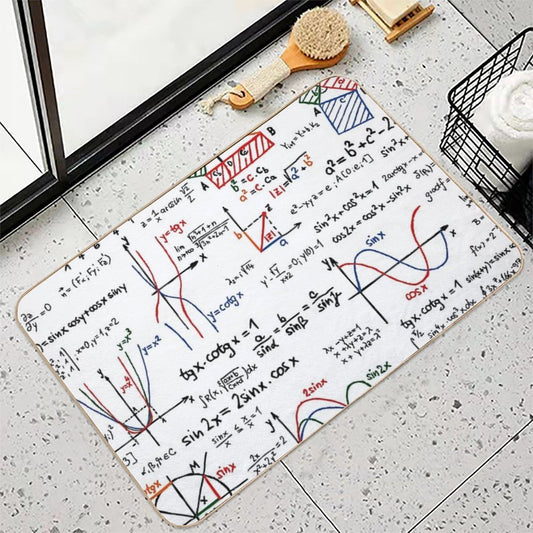 Mathematics Formulas Numbers Bath Mat