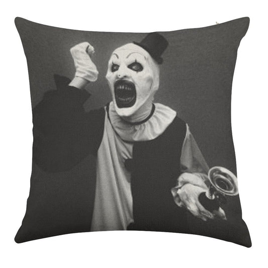 Terrifier Art The Clown Horror Linen Throw Pillow Cover