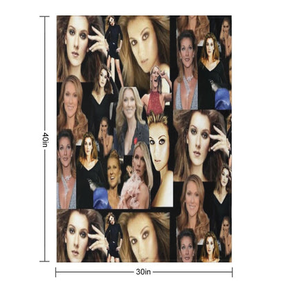 Celine Dion Collage Throw Blanket