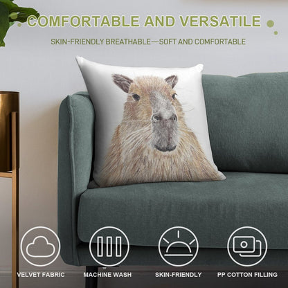 Capybara Soft High-Density Material Throw Pillow