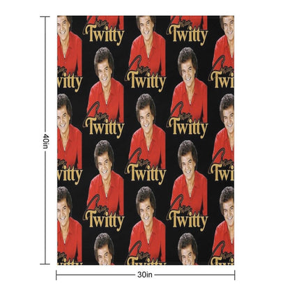 Conway Twitty ))(( Retro Country Legend Design Throw Blanket