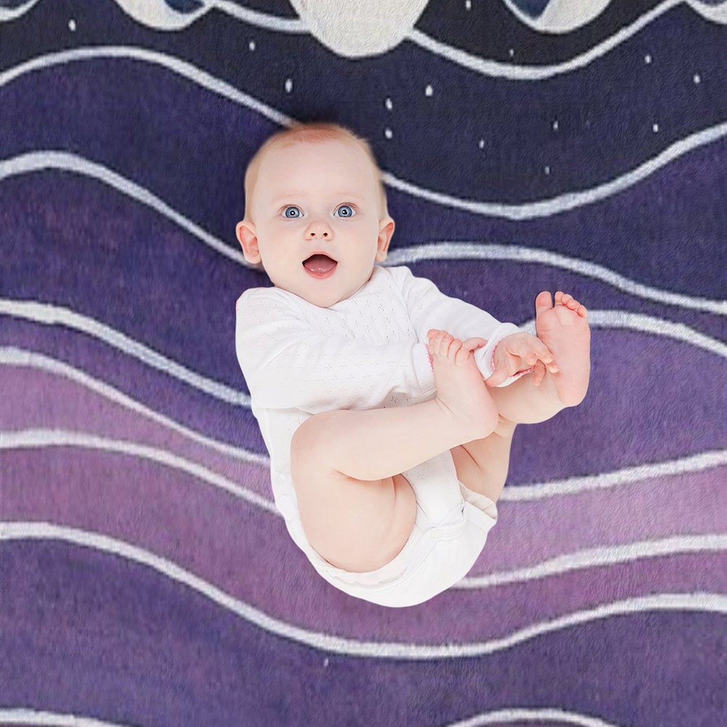 Purple Mountains And Moon Throw Blanket