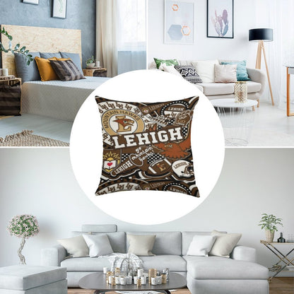 Lehigh University Collage Linen Throw Pillow Cover