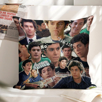 Seth Cohen Collage Linen Throw Pillow Cover