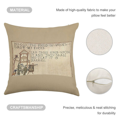 Behold The Field! Linen Throw Pillow Cover