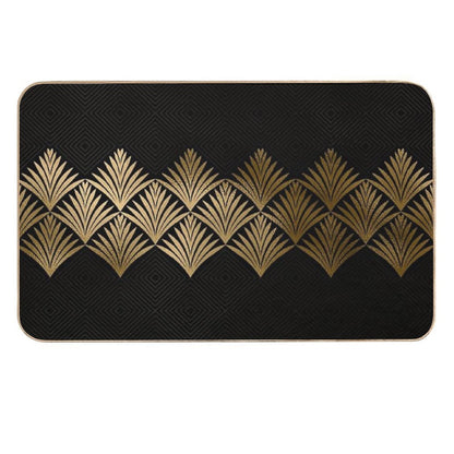 Reims, France Luxueux Black And Gold Hues Art Deco Durable Bath Mat