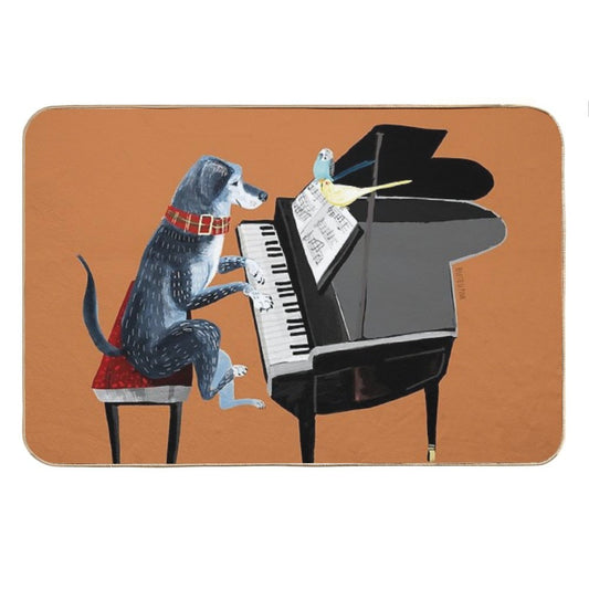 Piano Lesson with Angel Bath Mat