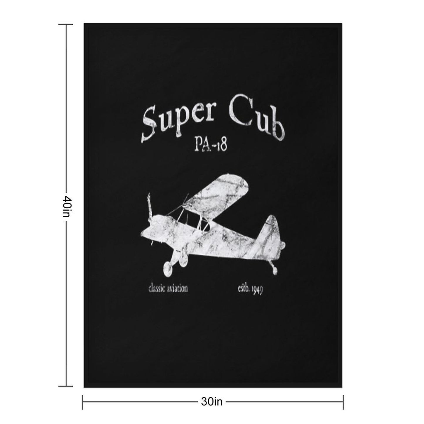 PA-18 Super Cub Airplane Classic Vintage Design Throw Blanket