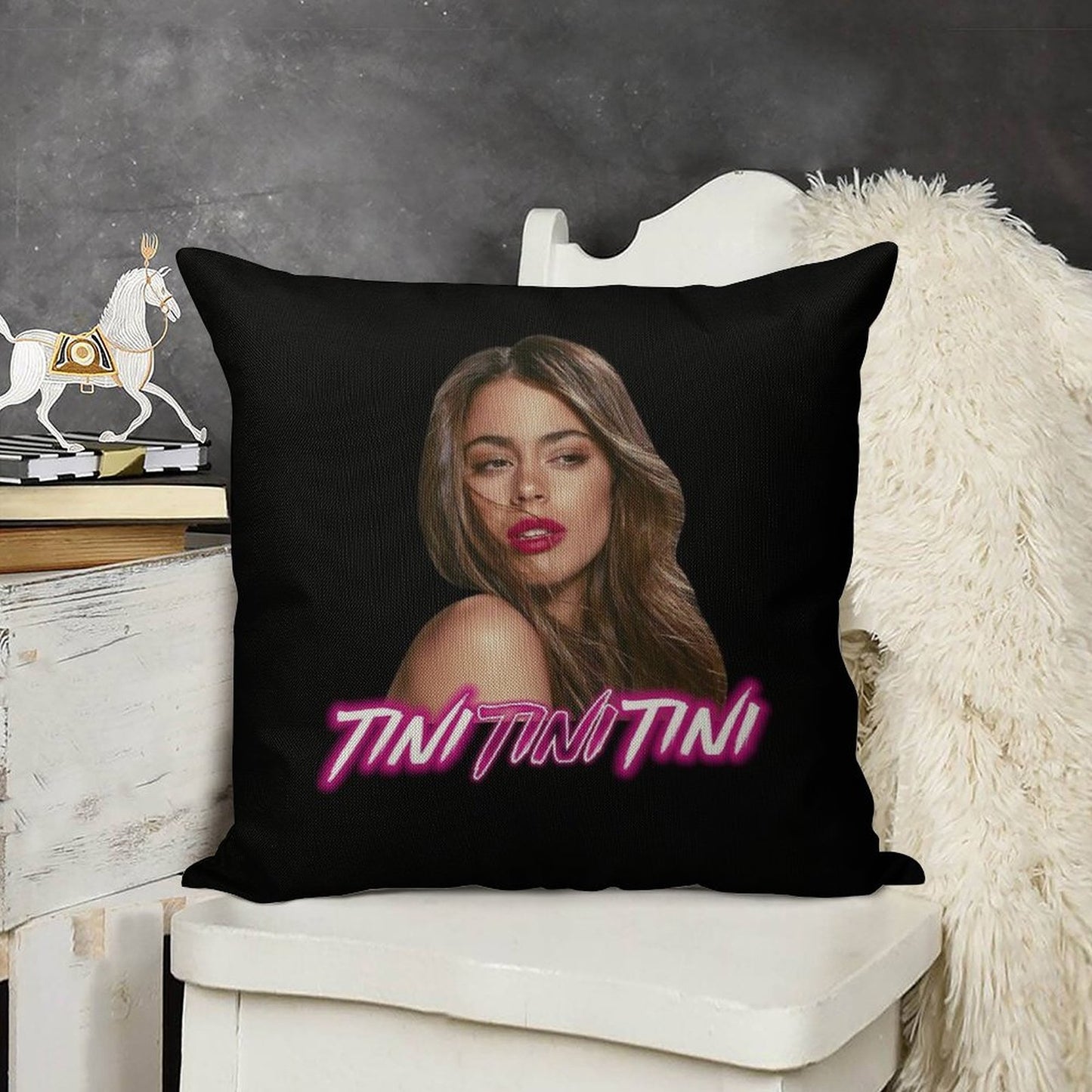 Tini Tini Tini Linen Throw Pillow Cover