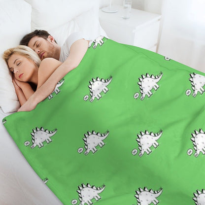 Cartoon Stegosaurus Throw Blanket
