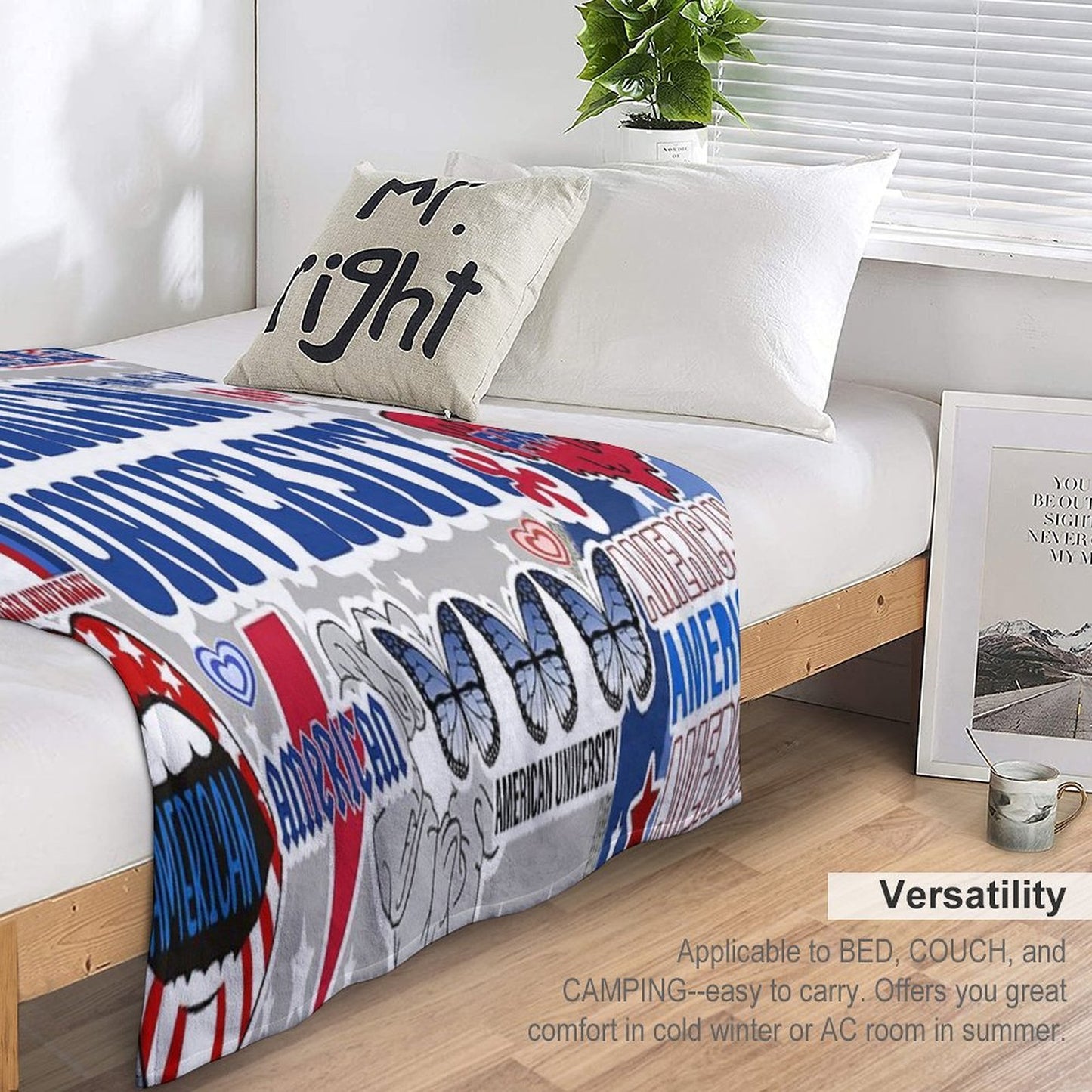 American Collage Throw Blanket