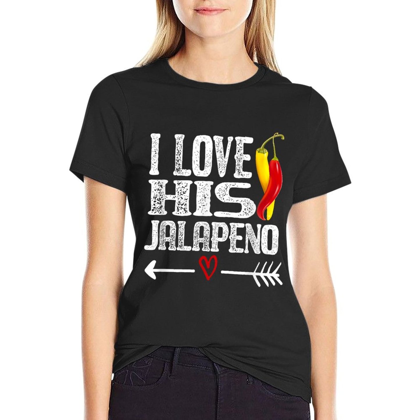 Mexican Couple Cinco De Mayo I Love His Jalapeno T-Shirt