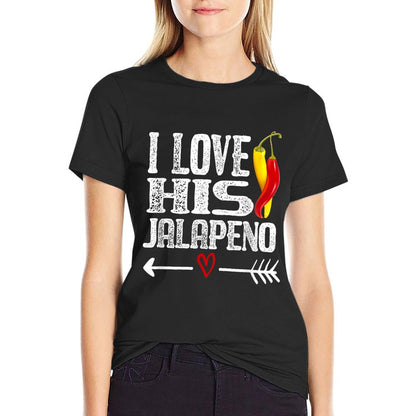 Mexican Couple Cinco De Mayo I Love His Jalapeno T-Shirt