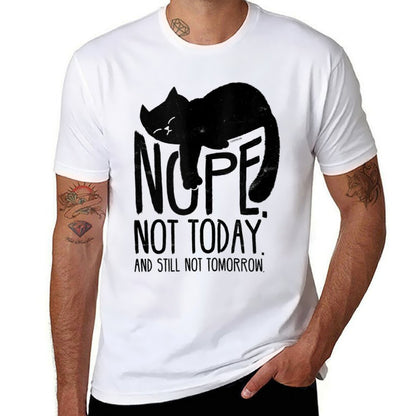 Cat Motive Funny Fun Retro Nope Not Today  Eco-friendly Material T-Shirt