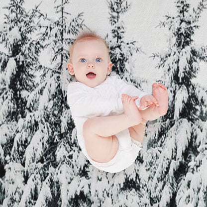 Snow Porn  Misty Moody Foggy Milky Winter Wonderland Forest With Cascadia Trees Covered In Magic Fog Throw Blanket