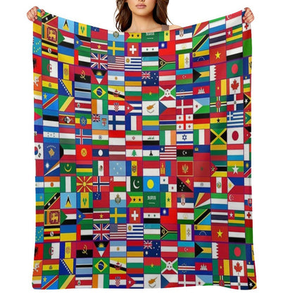 World Flags Throw Blanket