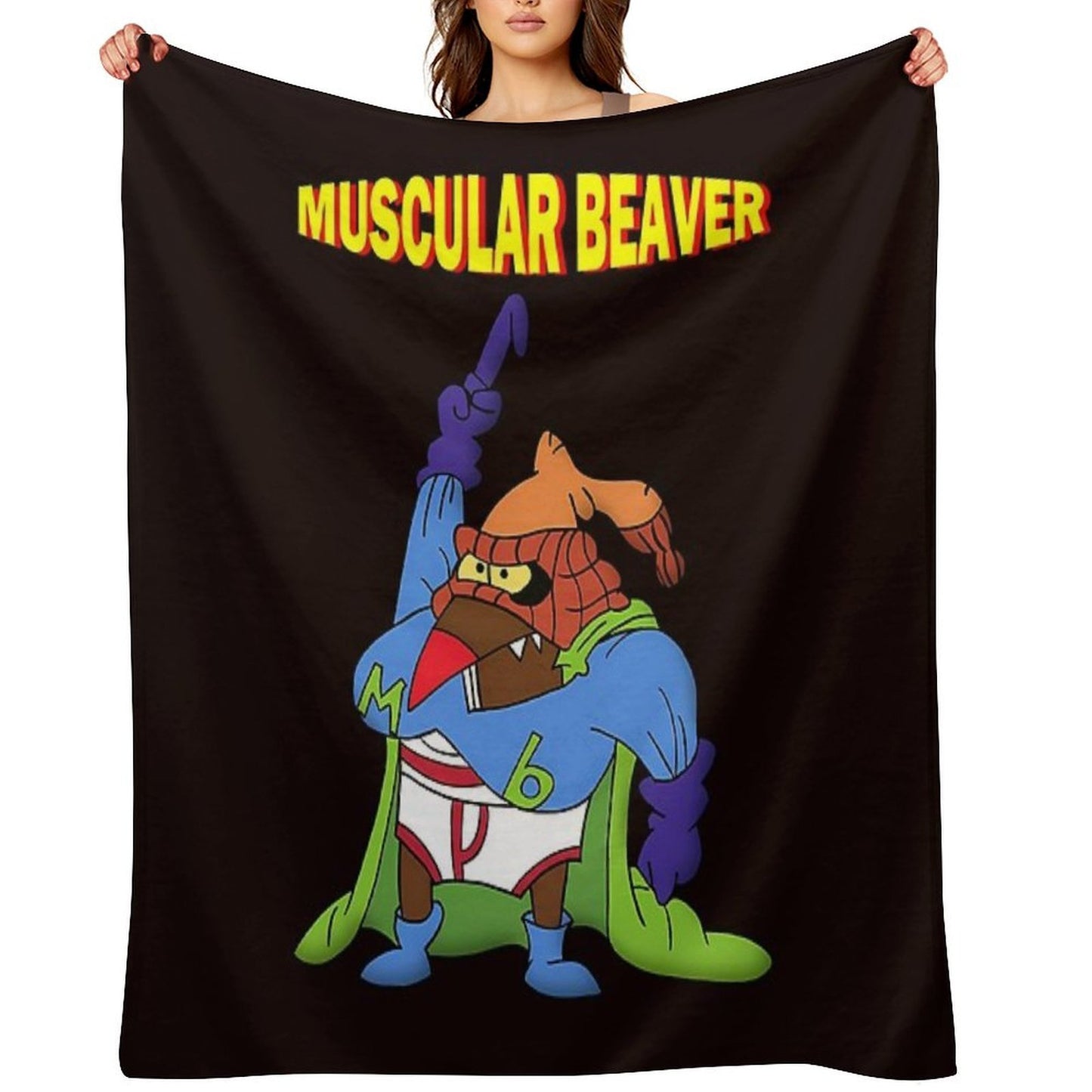 Muscular Beaver Throw Blanket