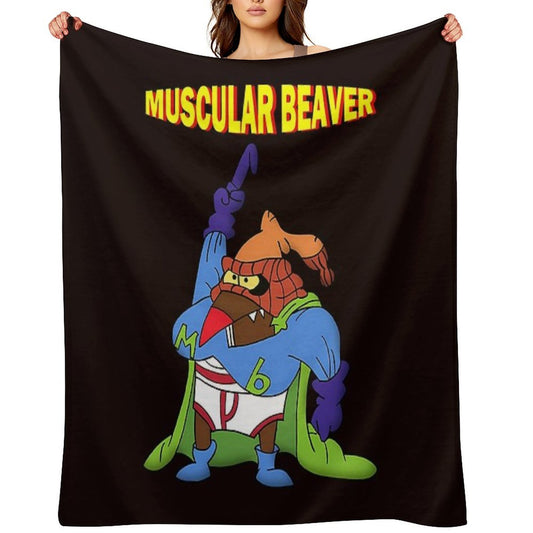 Muscular Beaver Throw Blanket