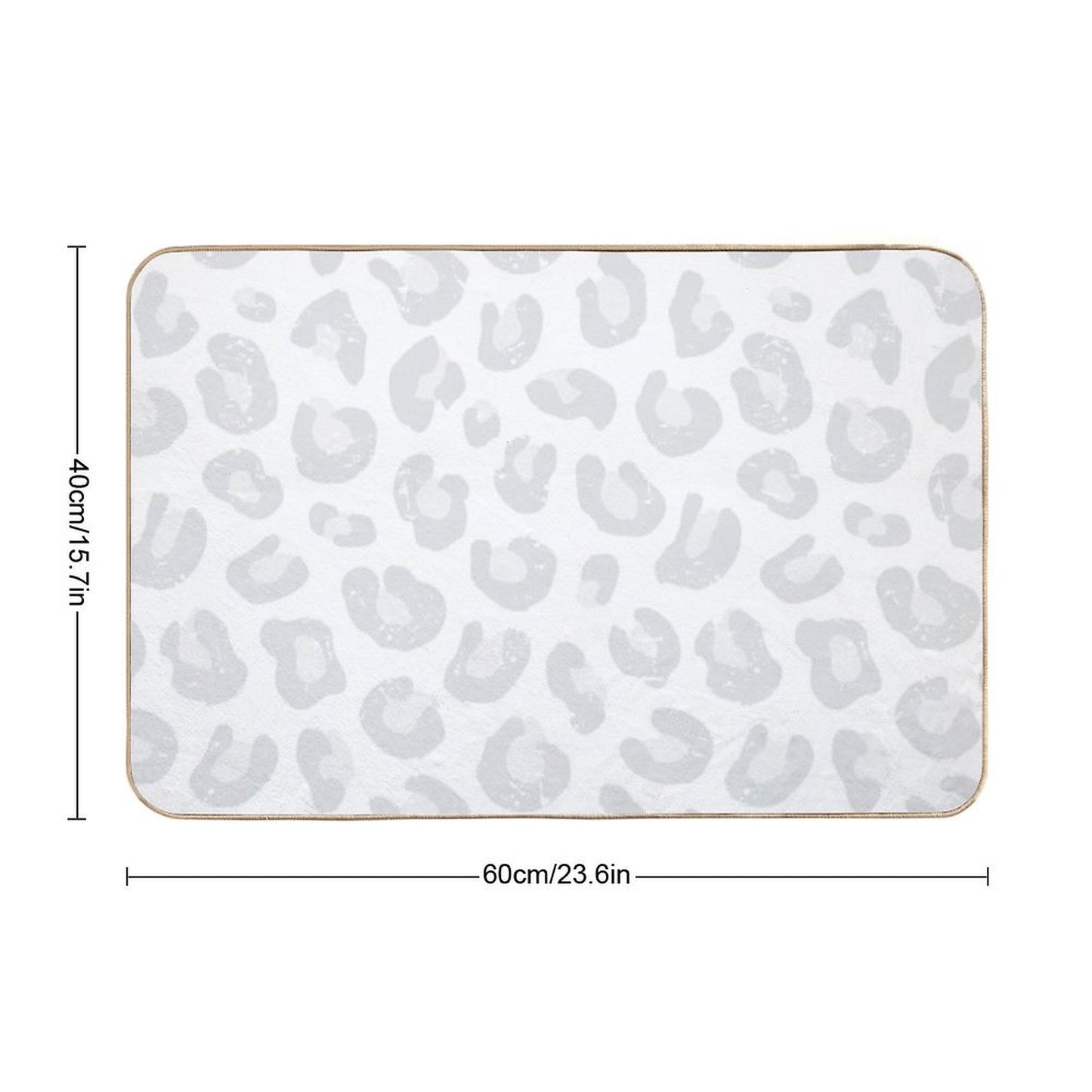 Leopard Print - Silver Gray And White Bath Mat