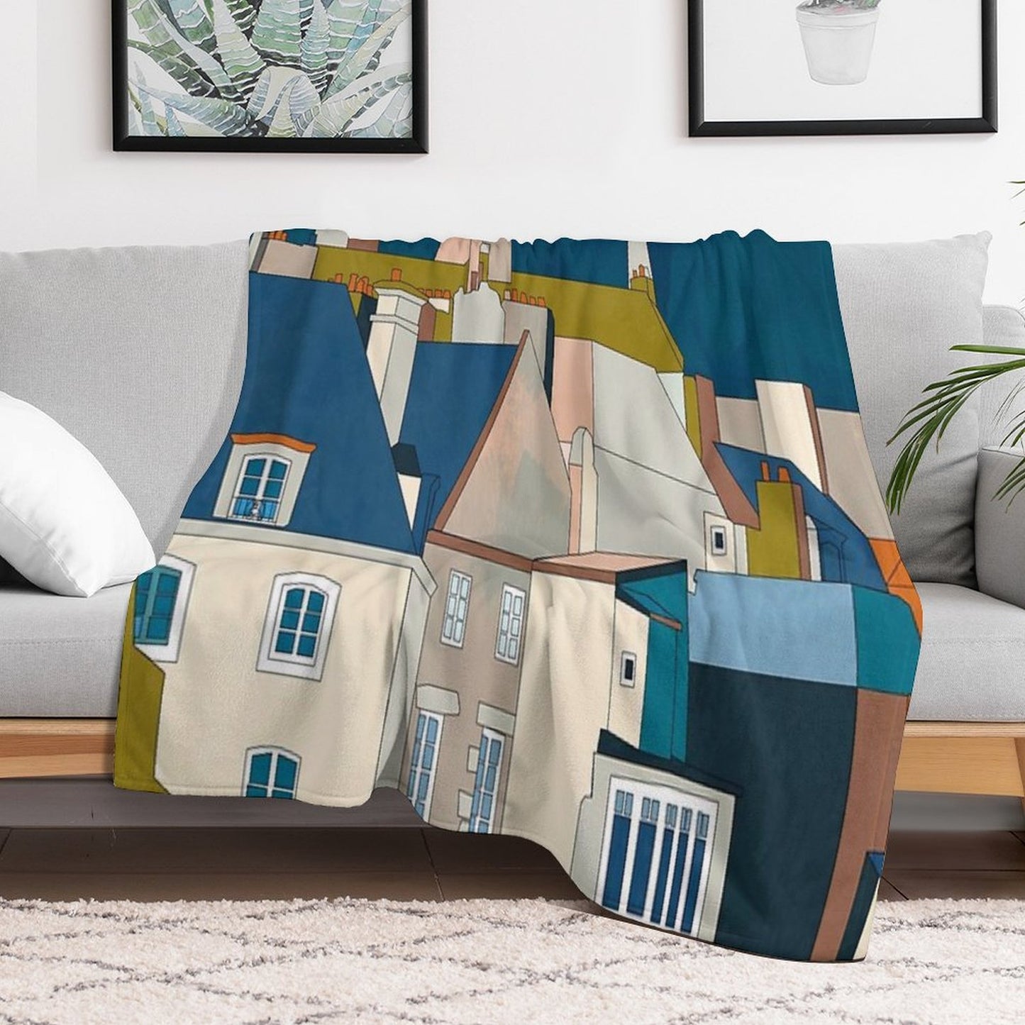 Brittany Illustration France Throw Blanket