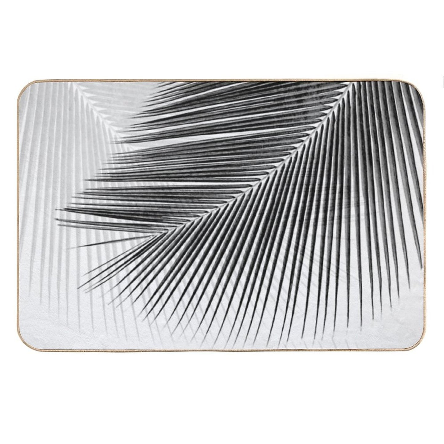 Palm Leaf Synchronicity - Bw Bath Mat